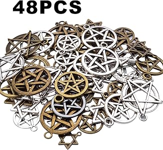 SUNNYCLUE 1 Caja 100 Piezas Encanto De Estrella De Pentagrama Encantos De Estrella De Pentáculo Encanto