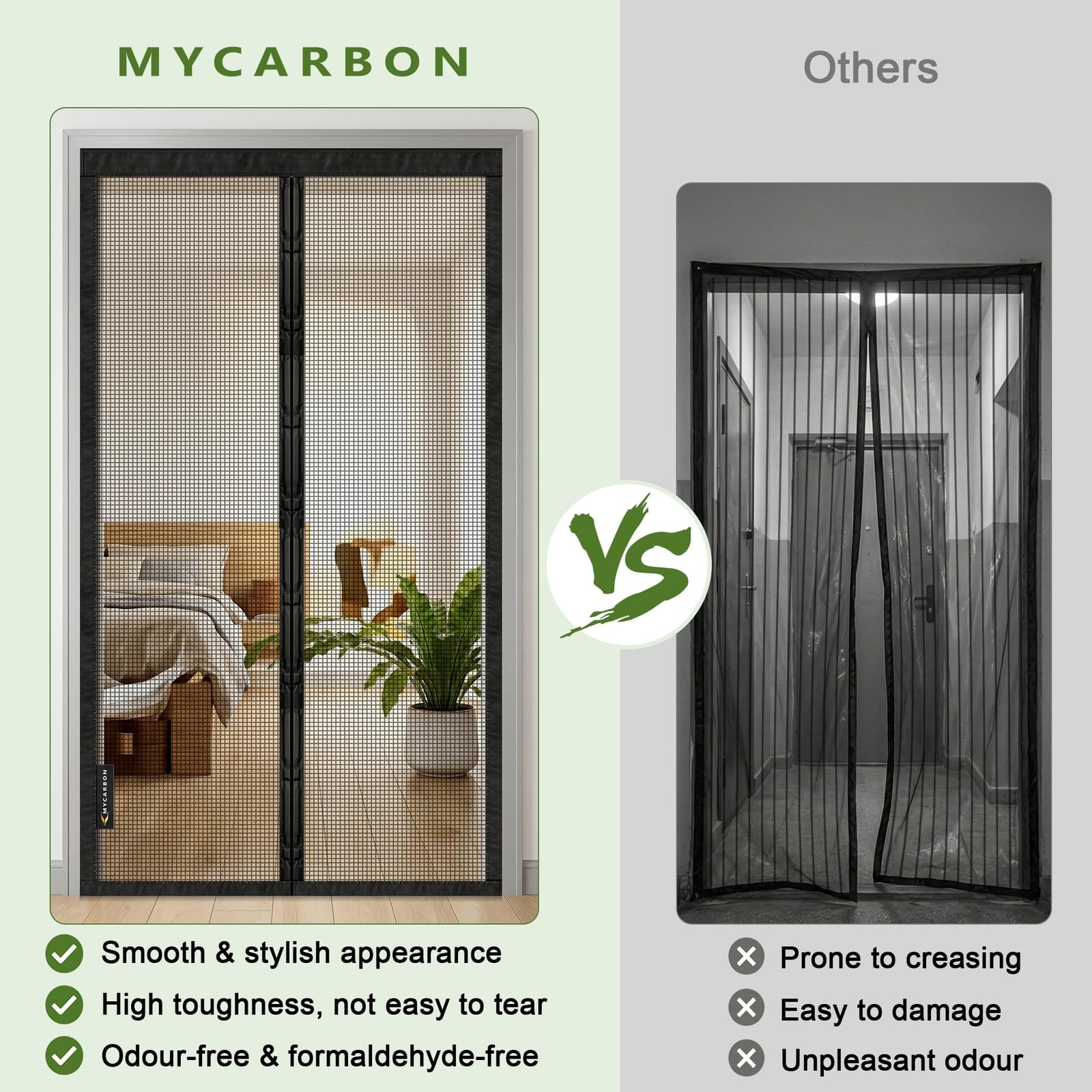 MYCARBON Magnetyczna moskitiera na drzwi 80x220cm