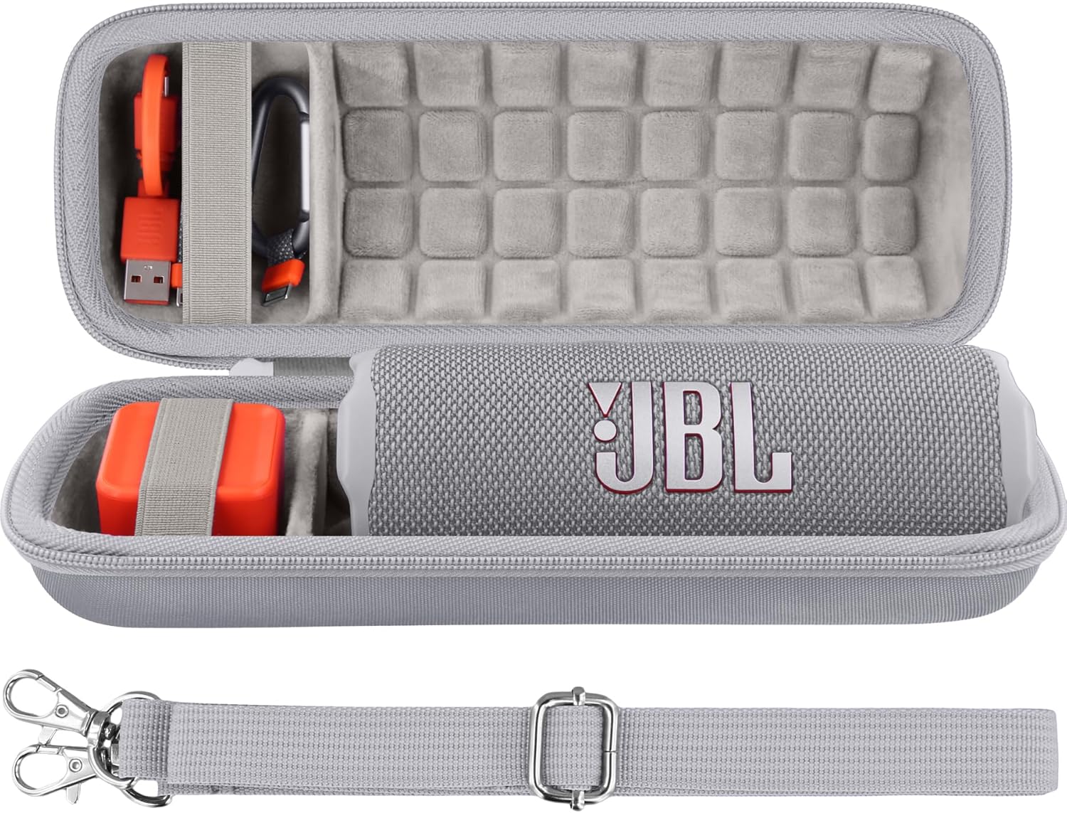Hard Portable Case Compatible With JBL Flip 7 Portable Wireless Bluetooth Waterproof Speaker(White Case) - Image 2