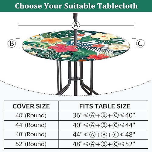 Miniatura 9 de Mantel redondo para exteriores con agujero para paraguas, con cremallera, elástico, para exteriores, con agujero, mantel redondo ajustable para