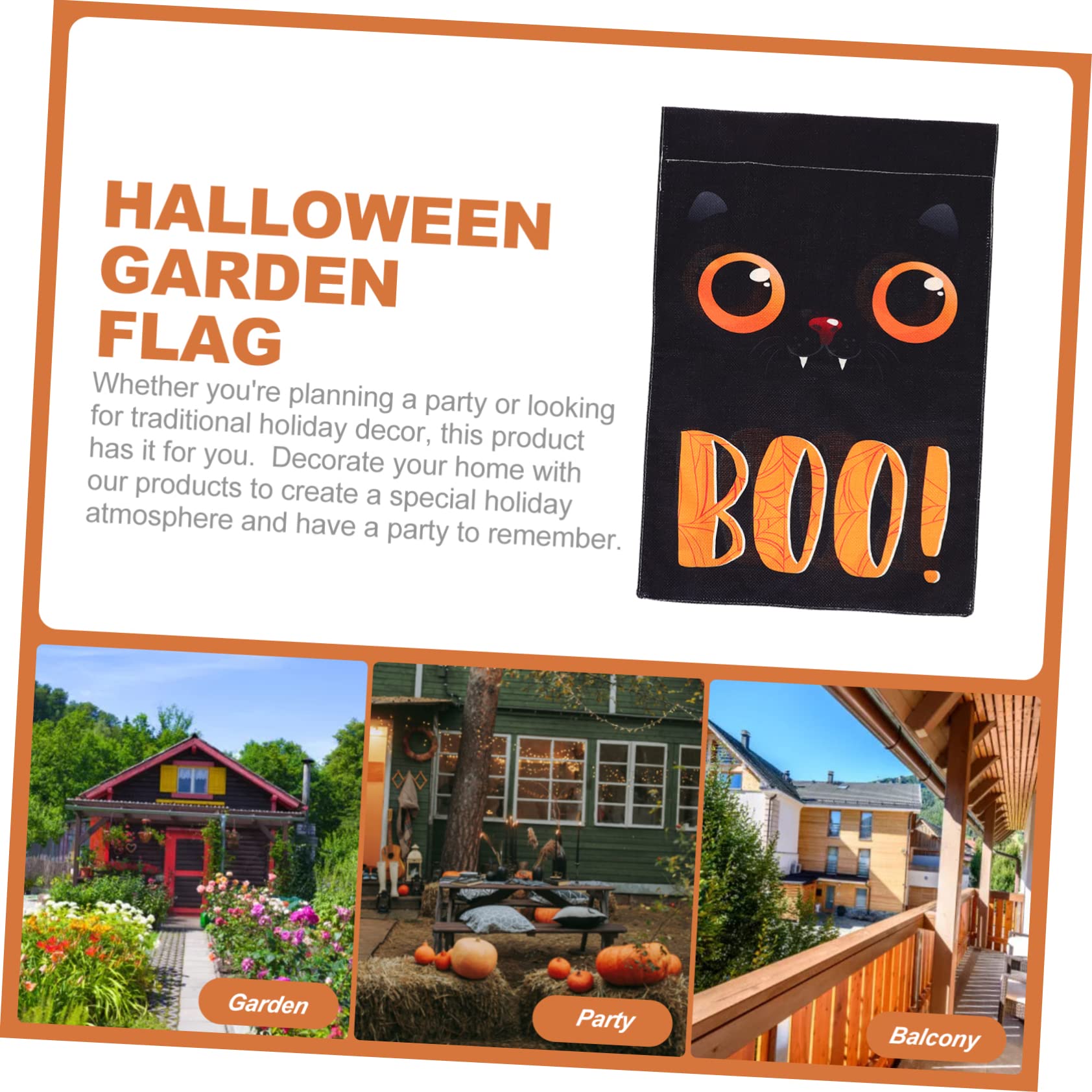 BESPORTBLE Halloween Kürbis Gartenflagge Doppelsei Produktbild-Vorschau 4