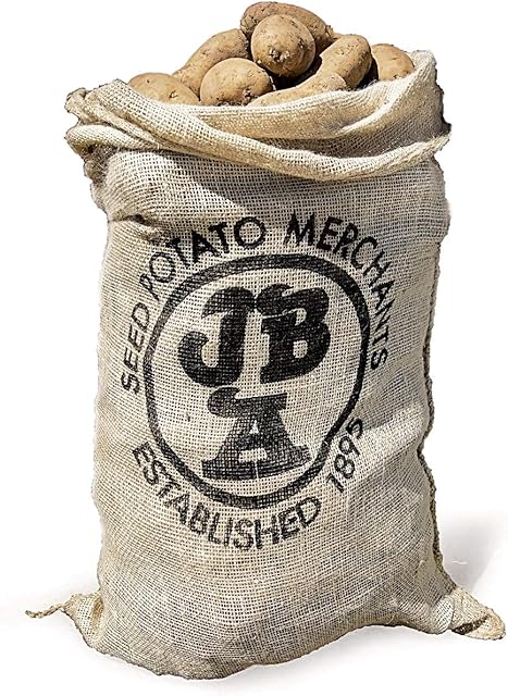 Hessian Potato & Vegetable Storage Bags  2 Pack of 100% Natural Durable Jute Burlap Sacks  Holds up to 25kg  Approx. 84cm x 50cm  Store Fruit & Root Crops  Great for Farmers & Allotment Growers