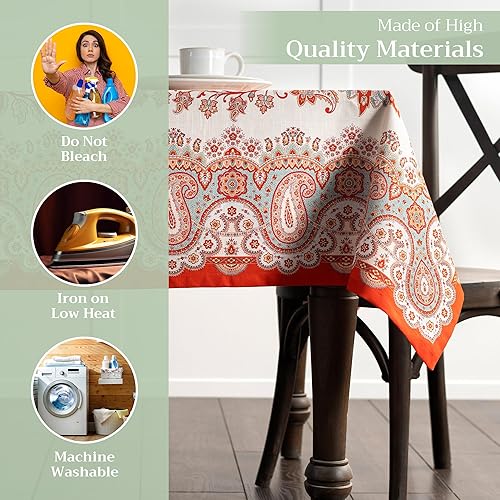 Miniatura 3 de Maison d' Hermine Mantel 100% algodón para mesas cuadradas de cocina, comedor, fiestas, bodas, Acción de GraciasNavidad (54 x 54 pulgadas),