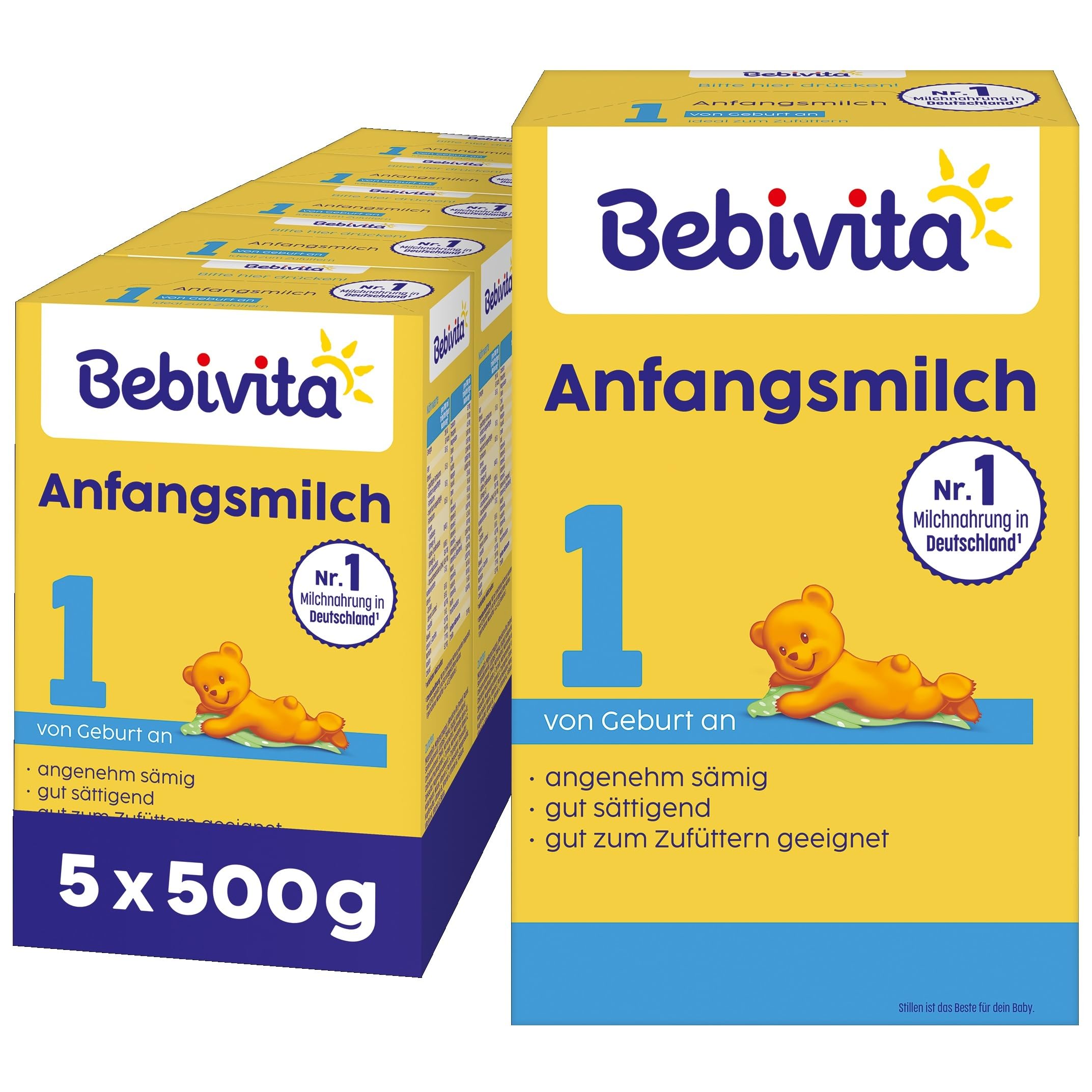 Bebivita 1 Anfangsmilch, von Geburt an, (5 x 500g)