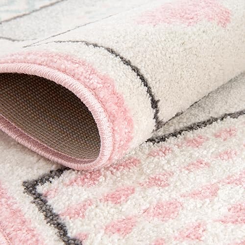 Miniatura 5 de Unique Loom Whimsy Collection - Alfombra rectangular de 5 pies 3 pulgadas x 8 pies 0 pulgadas, marfilazul claro