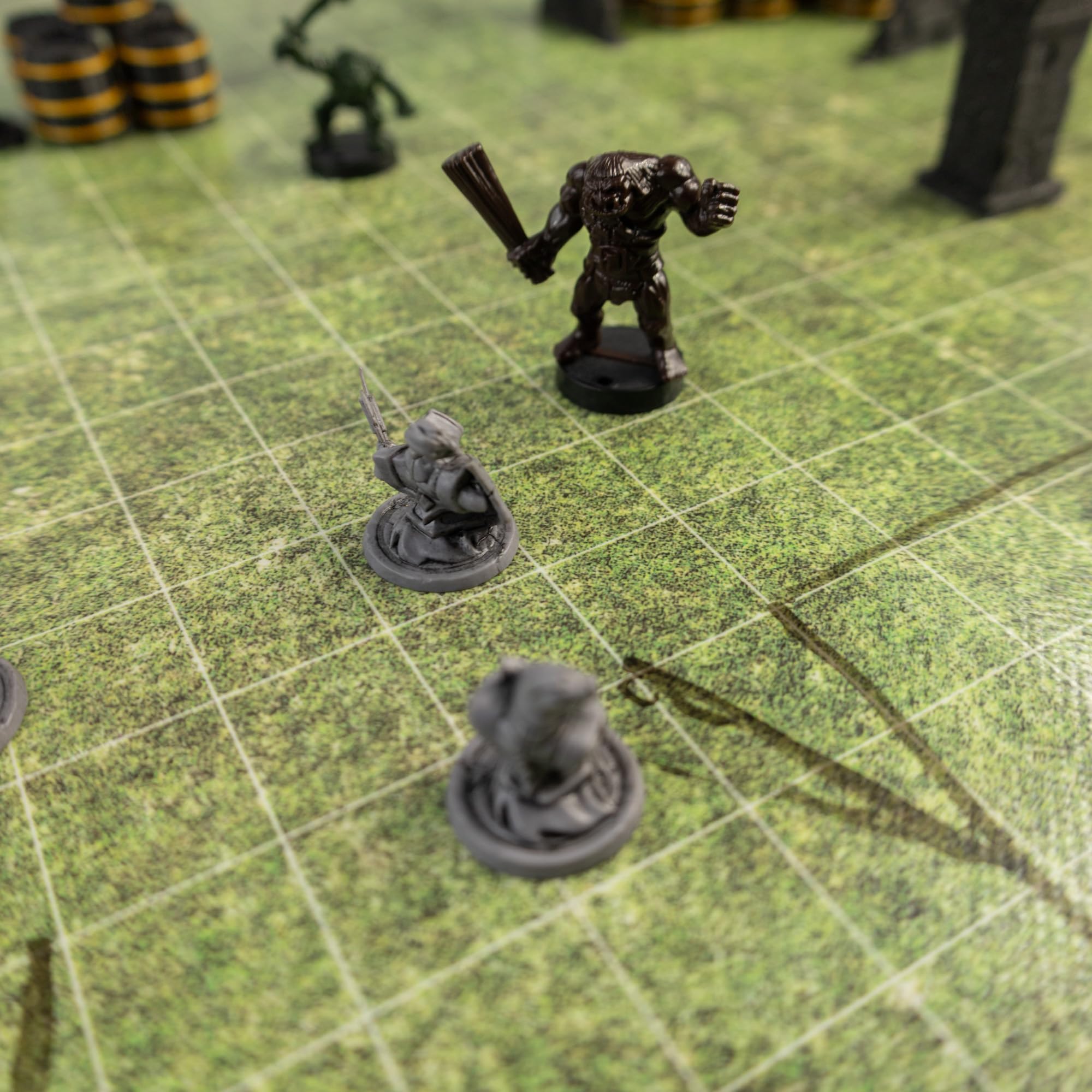 PLAYMATS Trockenlöschmatte RPG 80x80cm mit Gitter - trocken abwischbare Kampfmatte für Rollenspiele, Dungeons and Dragons (D&D), Pathfinder - Gras (quadratisch), Grass