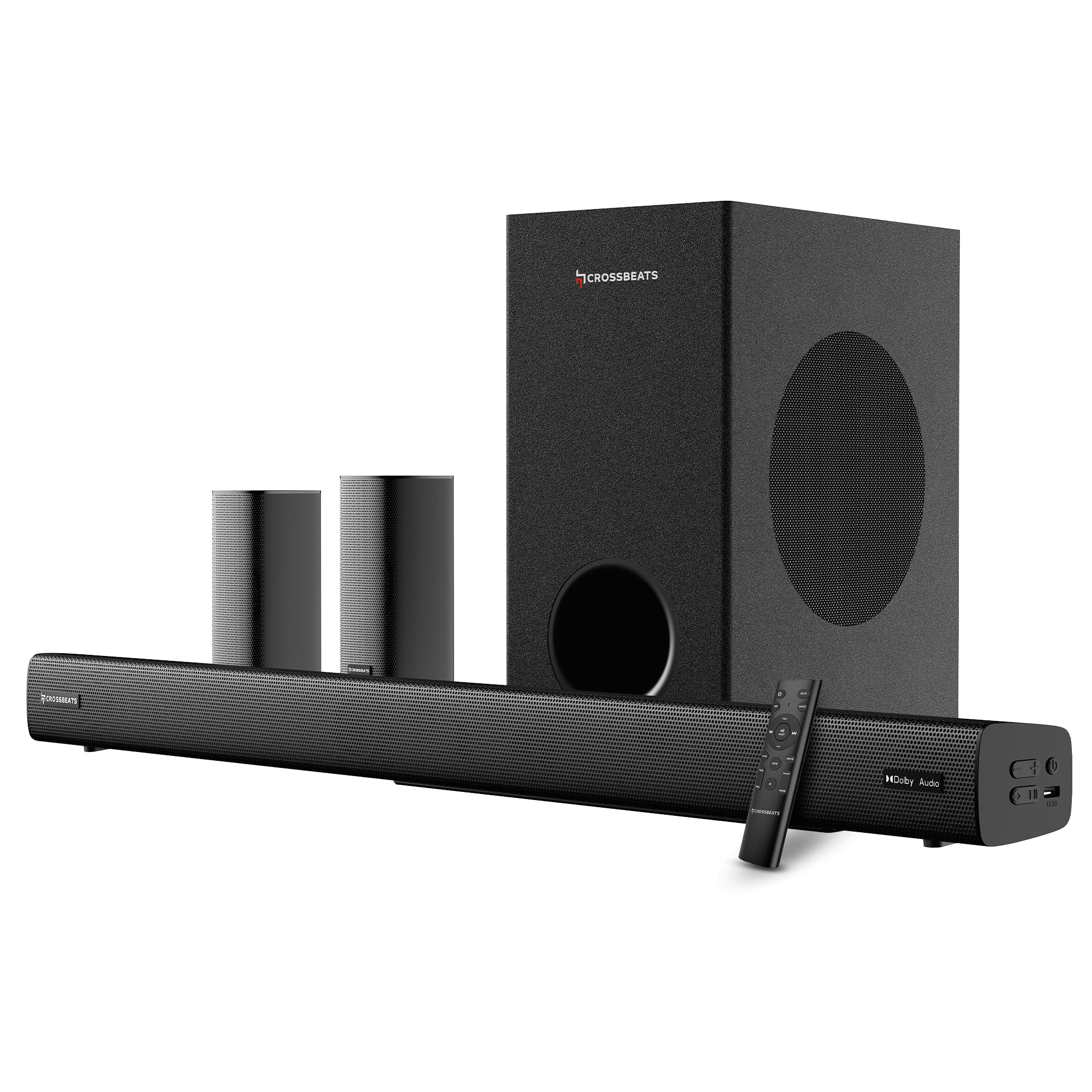 CrossBeats Blaze B1100 5.1 Dolby Home Theater Speaker 625W for TV [2026 Launch] Subwoofer Satellite Speakers, Soundbar for Smart TV |Bluetooth Sound bar Music System Home Theatre (Black)