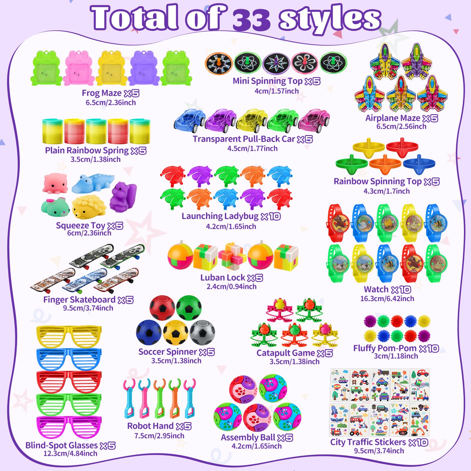 nicknack Gadget Compleanno Bambini, Regalini Premi Carnevale Fine Festa Compleanno bambini invitati 300 Pezzi