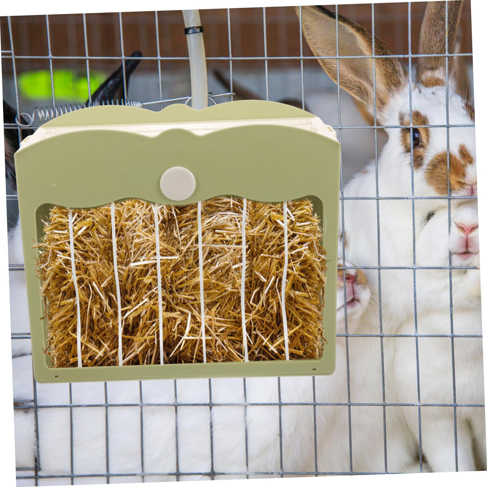 BESTonZON Kaninchen Futterspender aus Kunststoff und Hängender Futterhalter für Kleintiere Robust und Langlebig Verhindert Futterverschwendung Geeignet für Kaninchen Hamster und