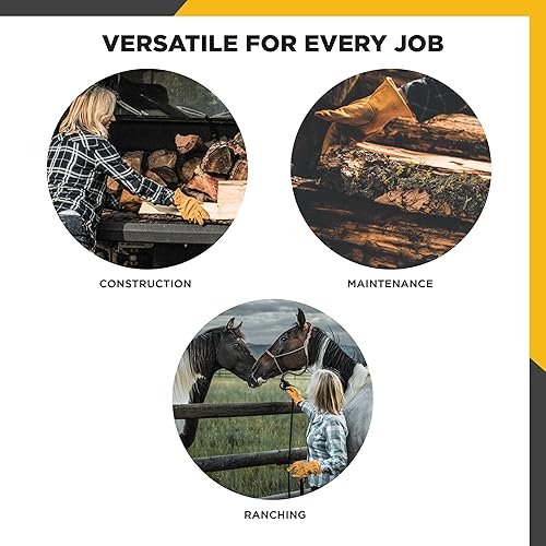 Miniatura 5 de Wells Lamont Guantes de trabajo de cuero para mujer, resistentes a la abrasión y a las perforaciones, palma reforzada, duraderos, ajuste cómodo,