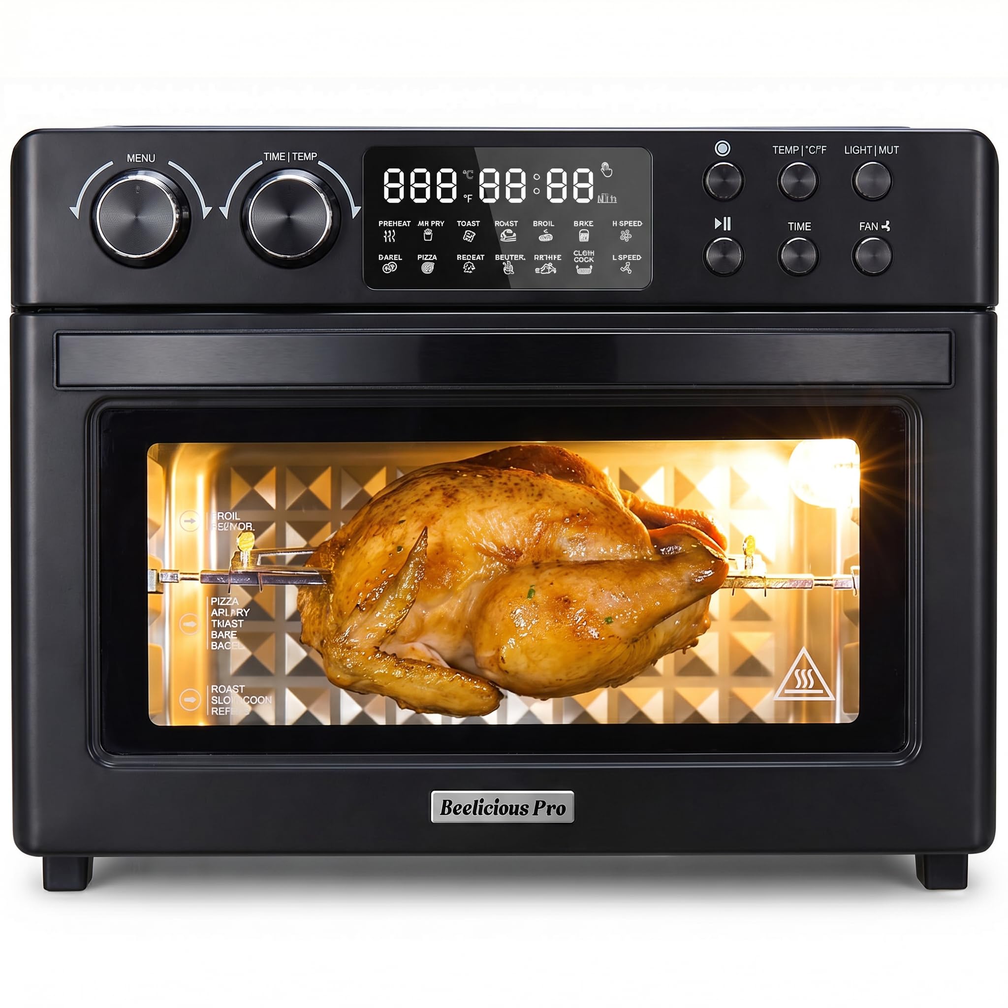 28QT Air Fryer Toaster Oven Combo, Large 12-in-1 Convection Countertop Oven with Next-Gen HeatWave Convection, Satin black