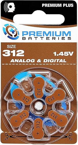 Miniatura 2 de Premium Batteries Tamaño 312, ZA312, PR41, P312 1.45V Zinc Air Baterías para audífonos con pestaña marrón (180 baterías)