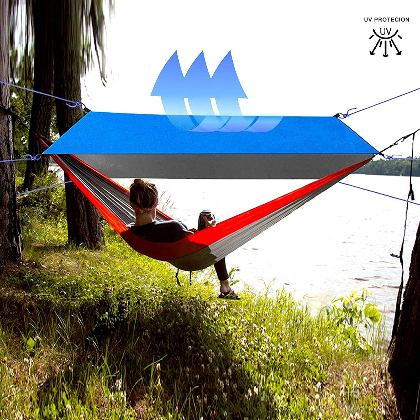 Ultraleichte Wasserdicht Ripstop Camping Tarp, Winddichter Anti-UV Ultraleicht Tragbare, Tragbarer Multifunktionaler Zelt-fußabdruck für Camping, Wandern, Strandstrand