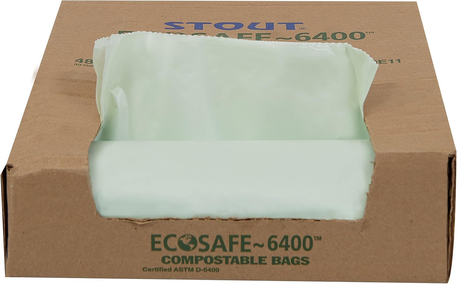 2 Set- STOUT by Envision E3039E11 EcoSafe-6400 Compostable Bags, 30'' x 39'', 30 gal Capacity, 1.10 mil Thickness, Green (Pack of 48), 1.0 Count