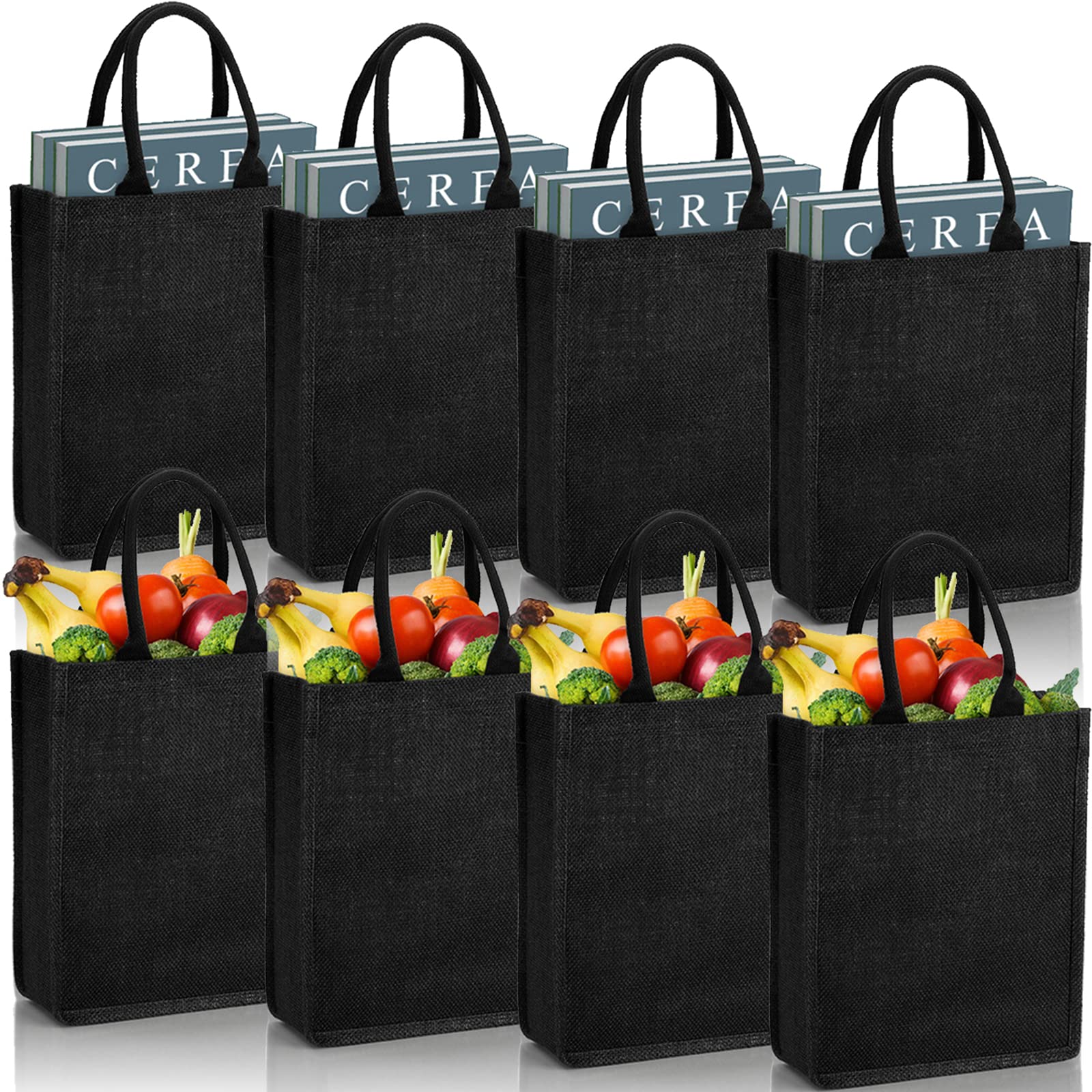 Deayou Pack Burlap Tote Bag With Handle Reusable Jute