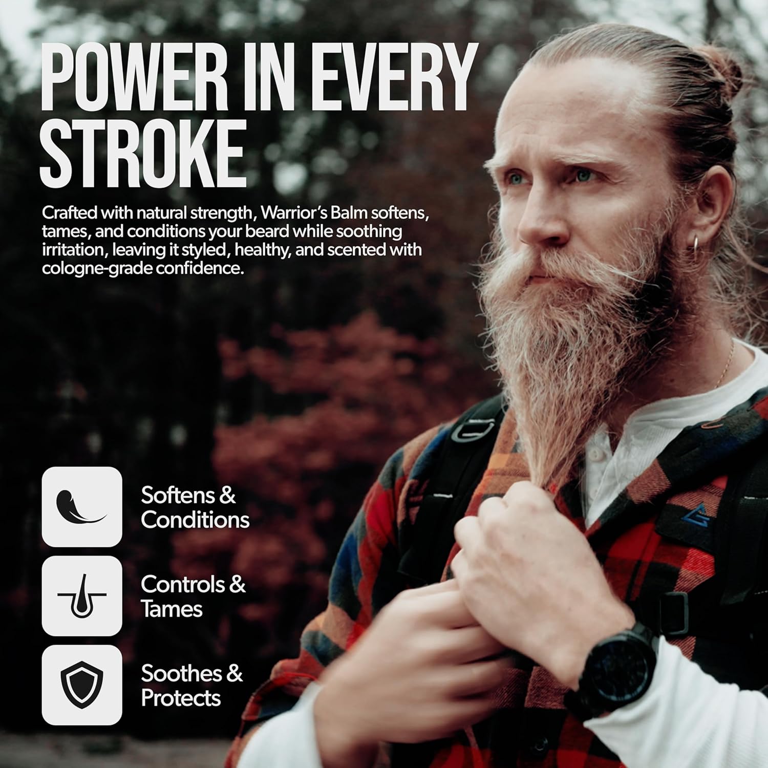 The Beard Struggle Warrior’s Beard Balm - Silver Collection, Viking Storm - Non-Greasy Low-Hold Formula, Luxurious Cologne-Grade Fragrances 100% Natural Ingredients - 50g / 1.76 US. oz. - Image 2
