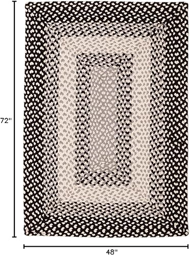 Miniatura 3 de Super Area Rugs Alfombra trenzada de granja de 4 x 6 pies, alfombra de algodón suave natural para comedorcocina, alfombra tejida de campo primitivo,