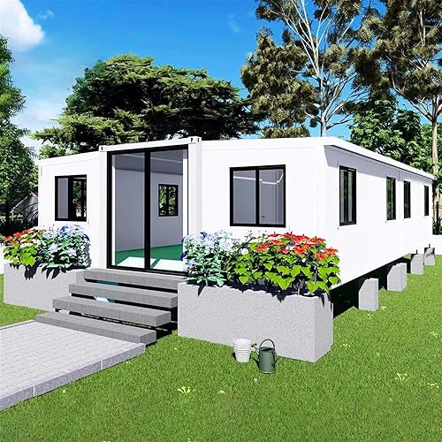 Tiny Homes For Sale Prefab,19x20ft Portable Foldable Prefabricated Tiny Houses to Live in for Adults,40ft Luxury Mobile Expandable Container House With 2 3 Bedrooms 1 Full Equiped Bathroom and Kitchen