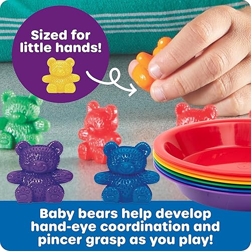 Miniatura 2 de Learning Resources Baby Bear Sorting Set - Counting Toys, Color Recognition, Fine Motor Skills, 108 Pieces, Ages 3+