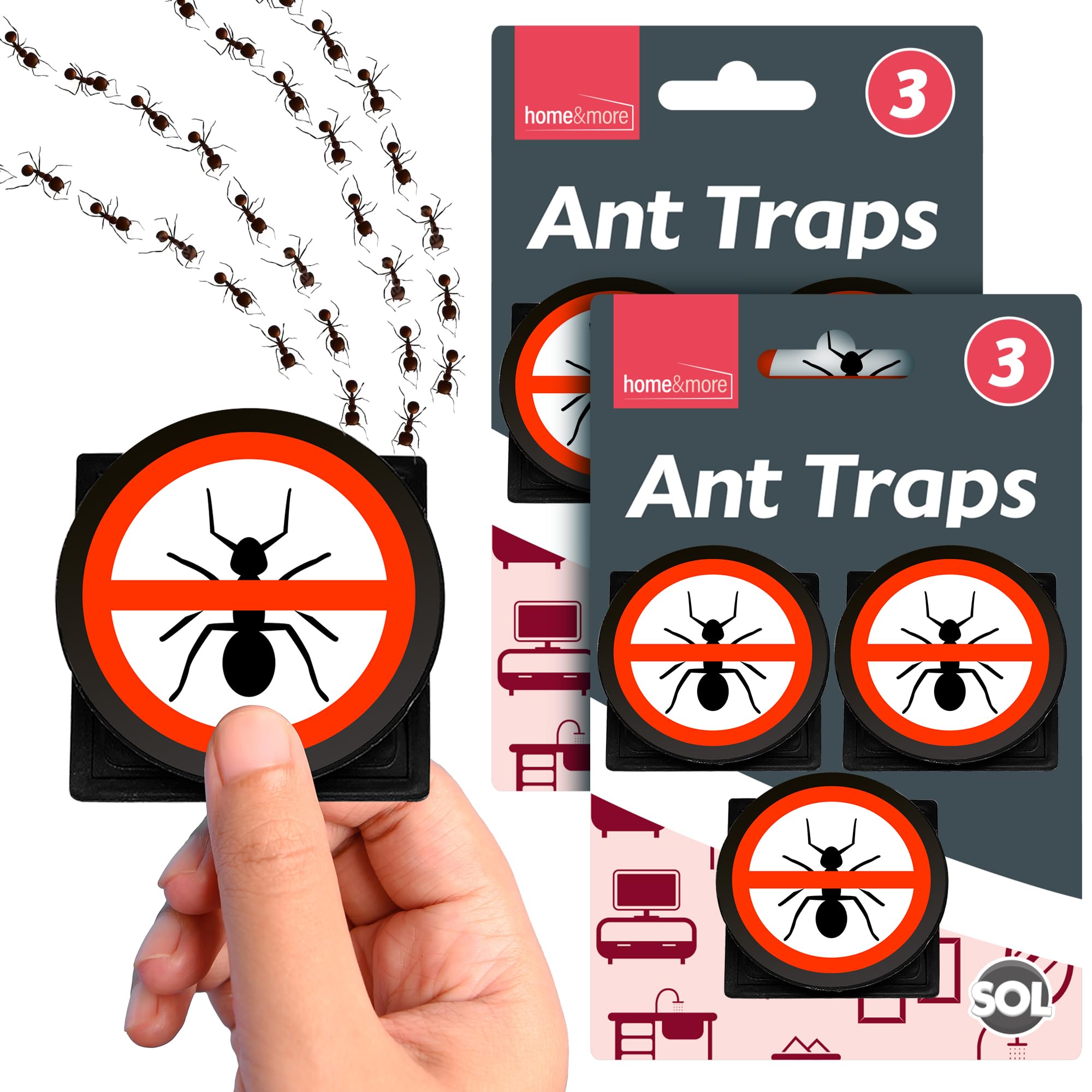 6pk Ant Traps Indoor & Outdoor, Ant Bait Stations for Home, Ant Killer Indoor, Ant Trap, Stop Ant Bait Station, Ant Killer Bait Station, Ant Bait, Ant Traps UK, Ants Killer (2x3pk)