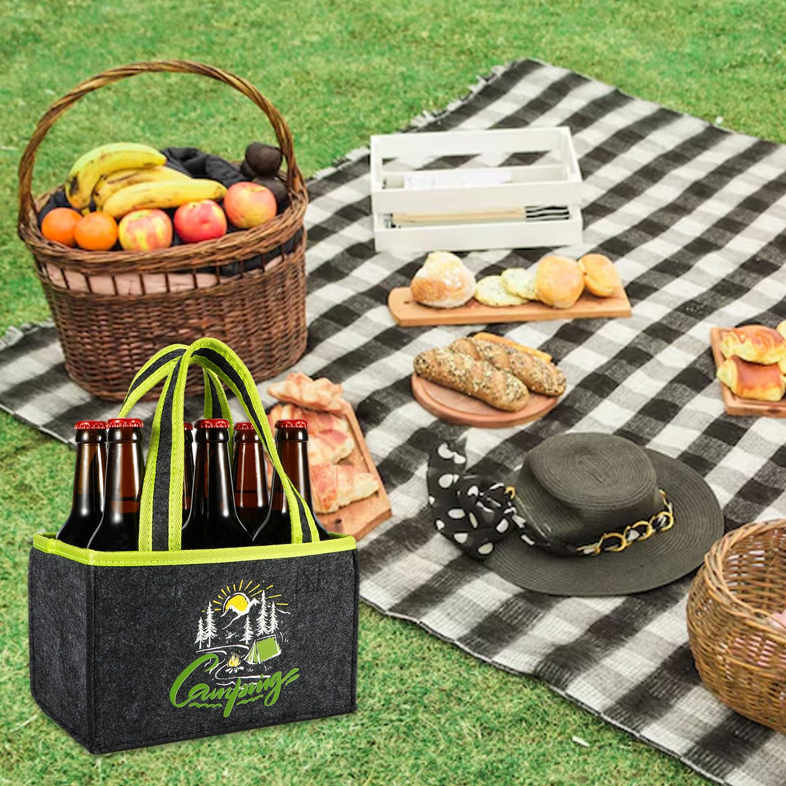 Anicy Camping Campervan Gifts for Women and Men Beer Gifts Bag 6 Bottles, Caravan Motorhome Camping Accessories - Image 2
