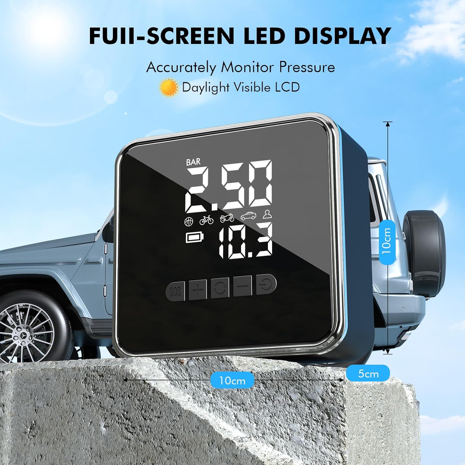 iWarmbase Cordless Tyre Inflator Air Compressor - 150PSI & 12V Tyre Pump Electric Bike Pump, 6000mAh with Power Bank Support and LED Display for Car Motorcycle Bicycle Balls 7 814FghHOE4L. AC SL1500