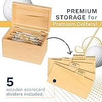 Vista 2 de Caja de colección de tarjetas de puntuación de golf, capacidad para tarjetas de puntuación, fotos, recuerdos, libros de yardage, caja