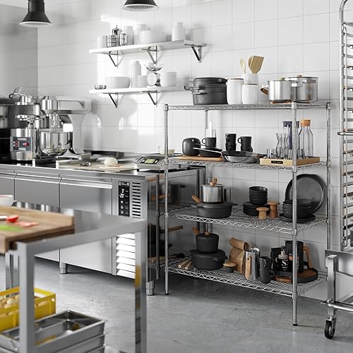 Miniatura 4 de Kit de estantería de alambre cromado de 4 niveles de 21 pulgadas de profundidad x 42 pulgadas de ancho x 54 pulgadas de alto  Unidad de estante de