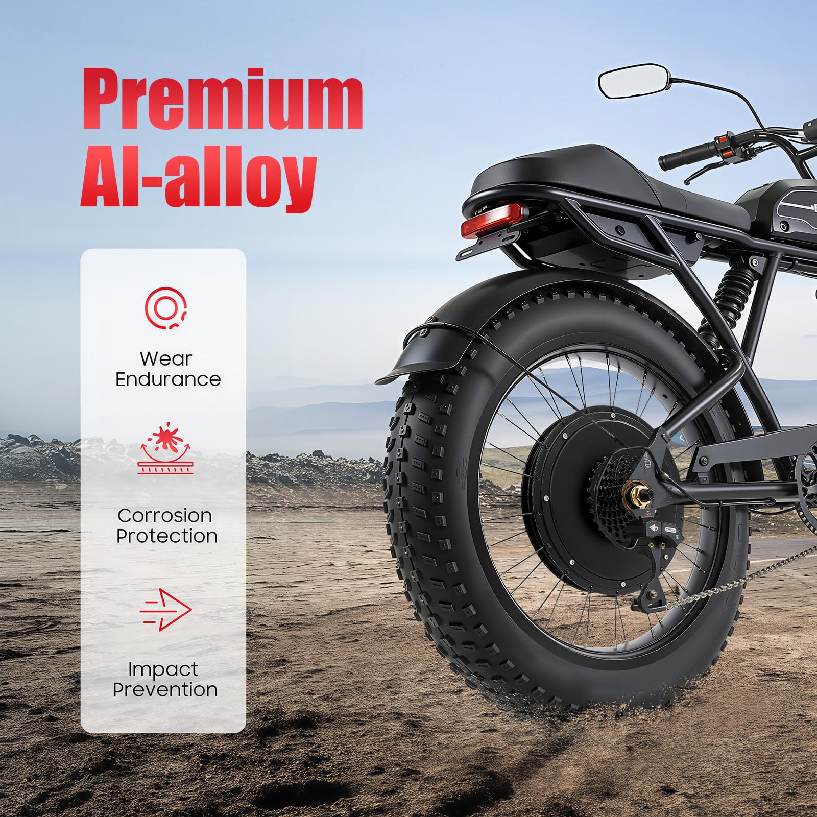 Fat Bike zestaw do przebudowy roweru elektrycznego z silnikiem tylnym koła 20 cali, zestaw silnika elektrycznego do roweru elektrycznego 48 V 1000 W