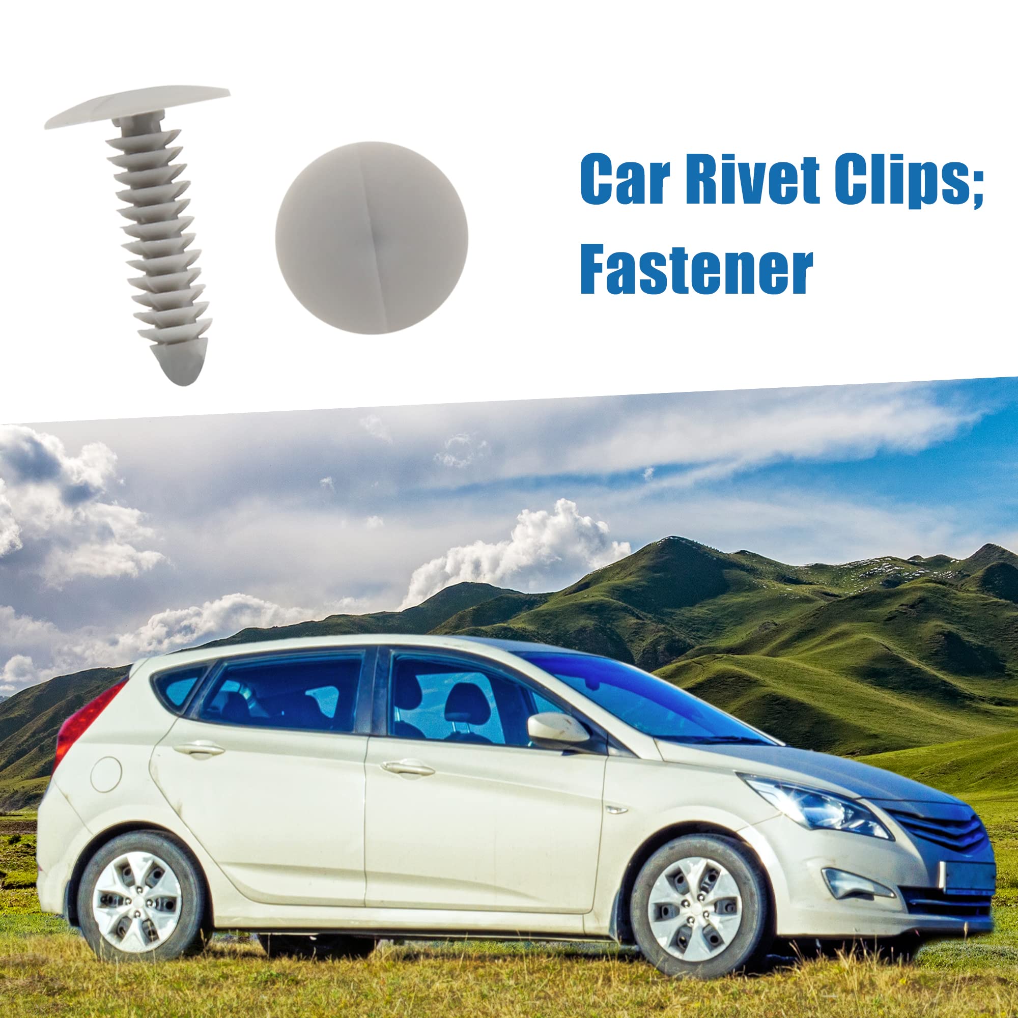 Set Di 40 Rivetti In Plastica Per Auto ABSOPRO - Per Fori Da 8 Mm, Lunghezza 32 Mm, Colore Nero