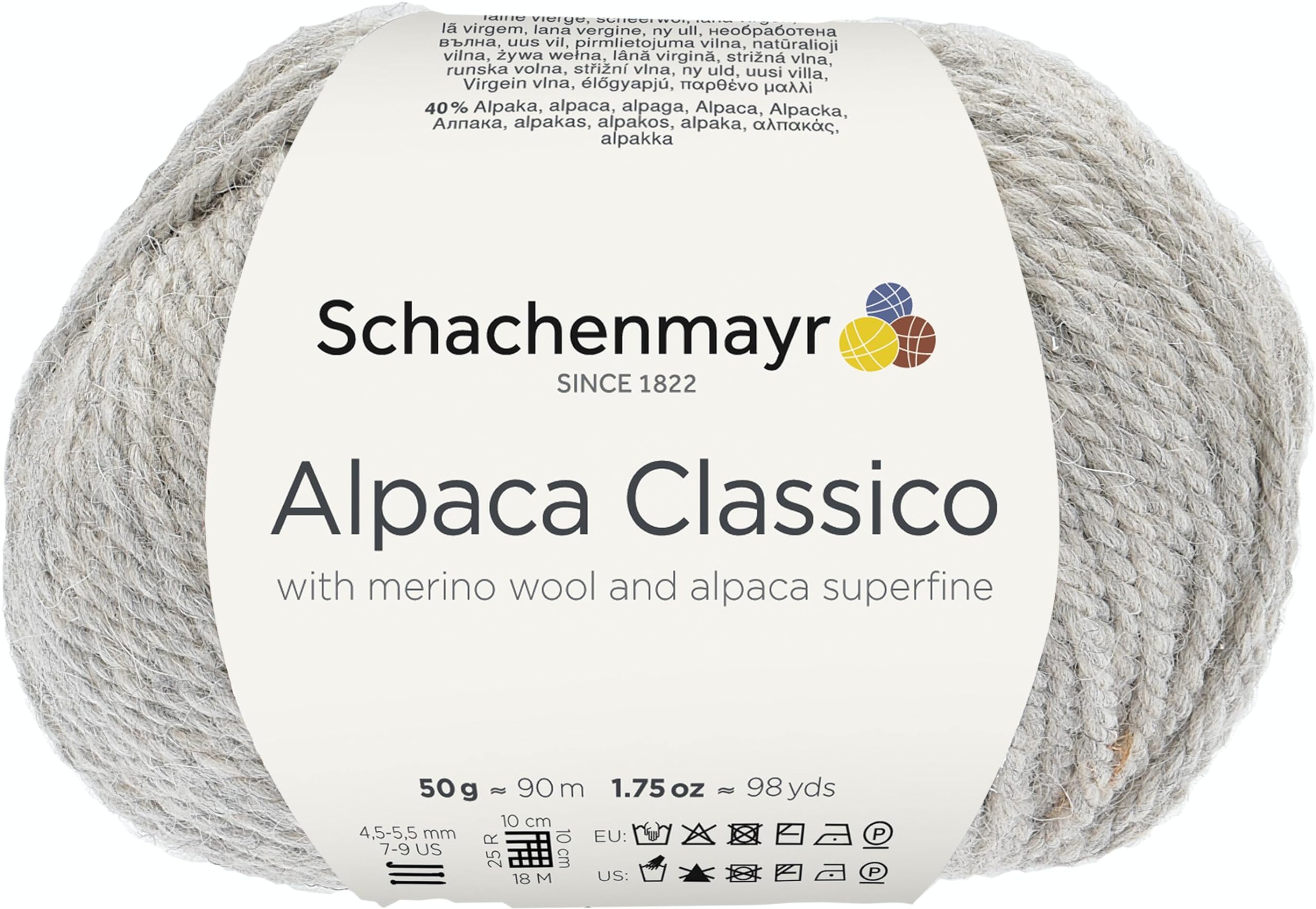 Schachenmayr Alpaca Classico Hand Knitting Yarn 50 g Light Grey