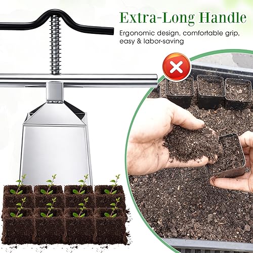 Miniatura 6 de Bloqueador de suelo de 4 pulgadas, 1 célula, fabricante de bloques de semillas manual, herramienta de bloqueo de semillas de mano para invernaderos,