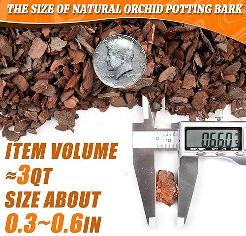 Vista 17 de AVALUTION Corteza para macetas de orquídeas: corteza de orquídea orgánica de 9 cuartos para plantas, todos los chips de madera de corteza de pino