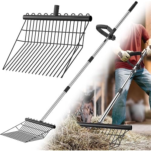 Manure Fork with 2 Metal Durafork Replacement Heads and 1 Steel Handle