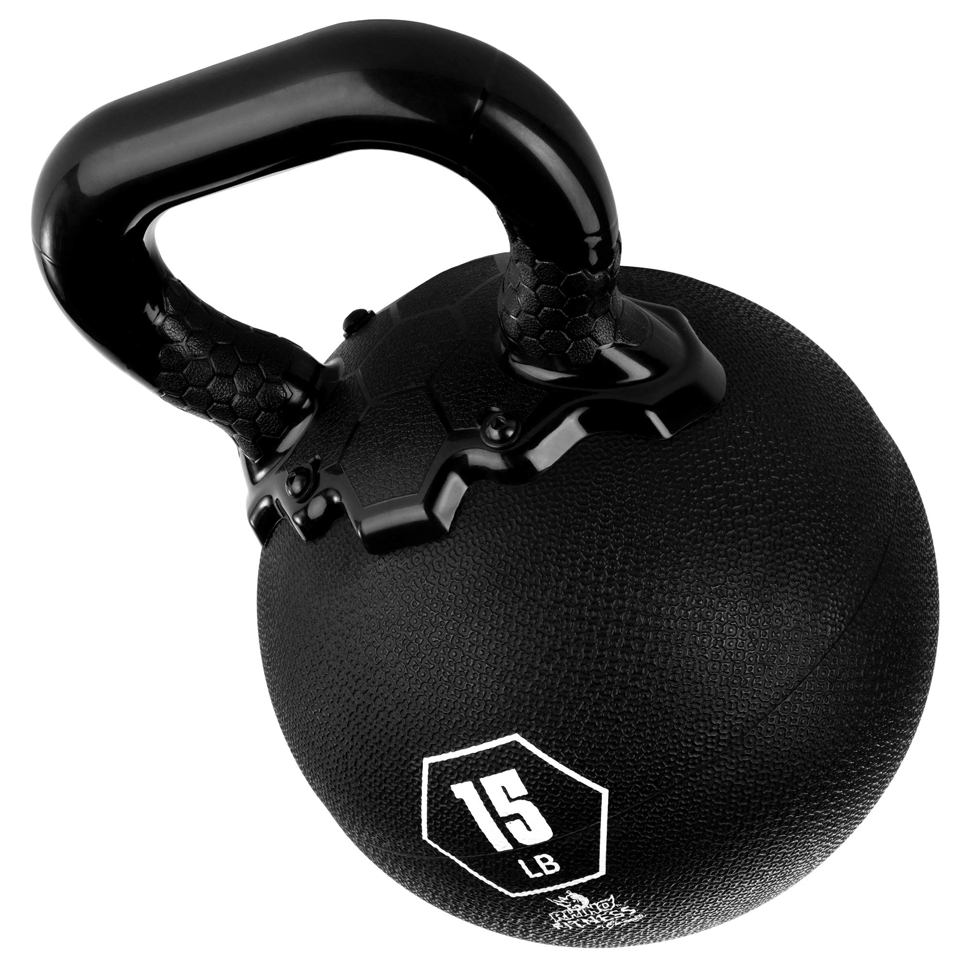 Champion Sports Rhino Kettlebell Gummi-Gewichte, Schwarz – Premium Krafttraining Ausrüstung – mehrere Gewichte