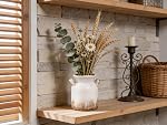 Quoowiit Ceramic Rustic Farmhouse Vase, Distressed Decorative Flower Vase for Home Decor, Ideal Shelf Decor, White Boho Vase for Living Room Bedroom Kitchen Office Decor Centerpiece Table Decorations