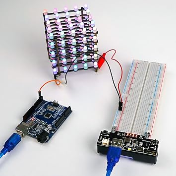 Treedix 2pcs Breadboard Power Supply Module 3.3V 200mA 5V 2A Prototype Breadboard Equiped with USB Type-C Charging Port, Type-A Output Port Rechargeable Battery's Stand, Charging Module for Arduino