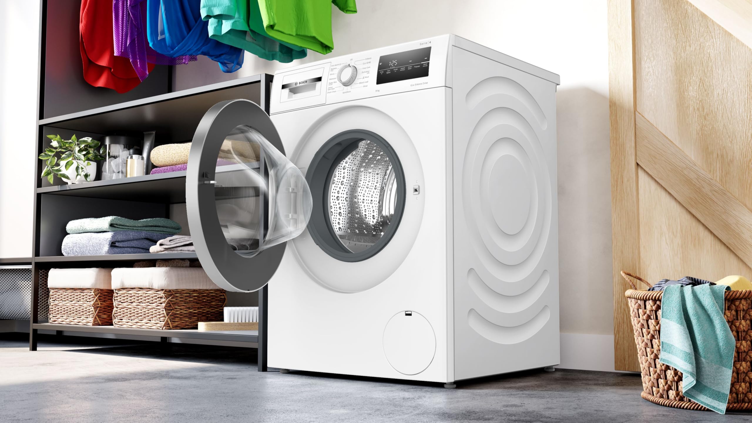 Bosch WAN28258GB Series 4, Free-Standing Washing Machine, A Rated, Front Loader, 8 kg, 1400 rpm, Iron Assist, White — view 13
