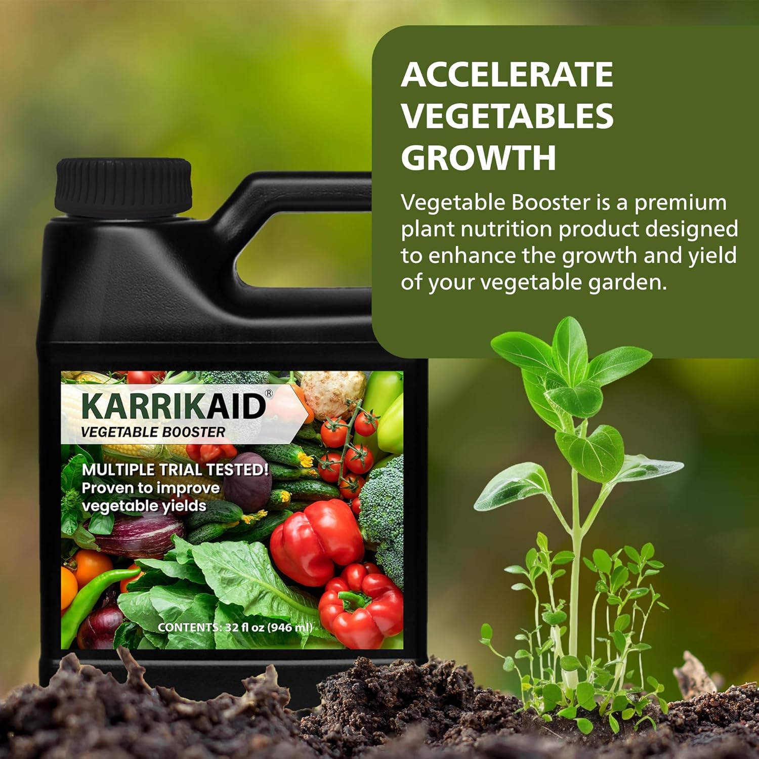 Vegetable Booster for Liquid Plant Food with Vegetables or Tomato Fertilizer Works as a Root Booster for Garden Soil - 32 fl oz