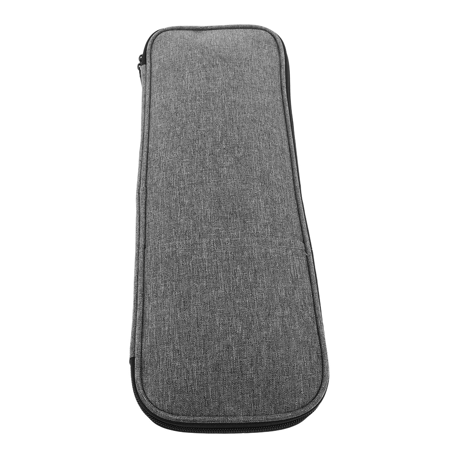 Estuche para Agujas de Crochet Portátil de Tela Oxford Gris, Organizador Multifuncional para Manualidades y Costura, Bolsa Larga para Agujas de Tejer de 35 Cm, Almacenamiento