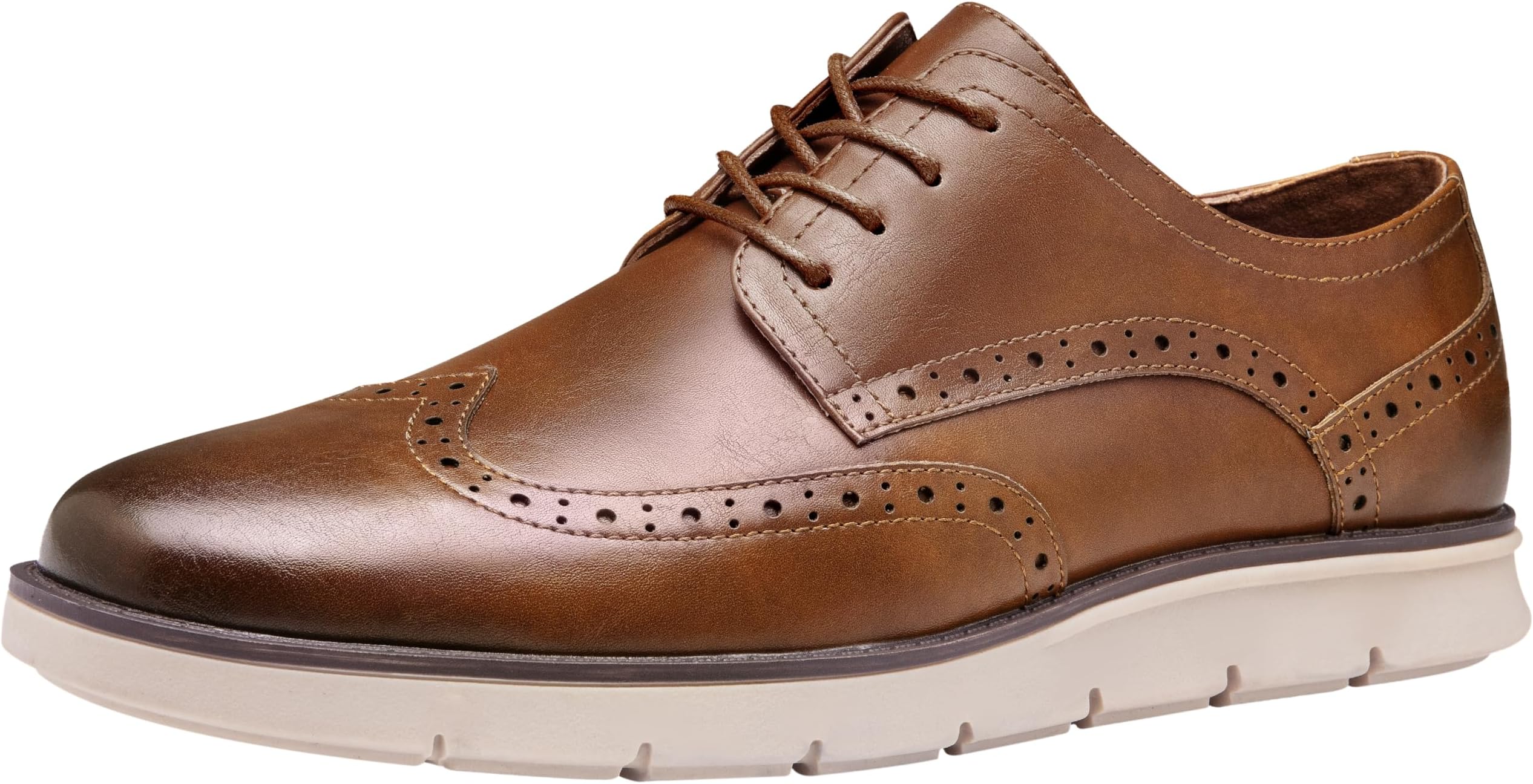 Mens Dress Shoes Retro Plain Toe Business Casual Oxfords Dress Shoes for Men