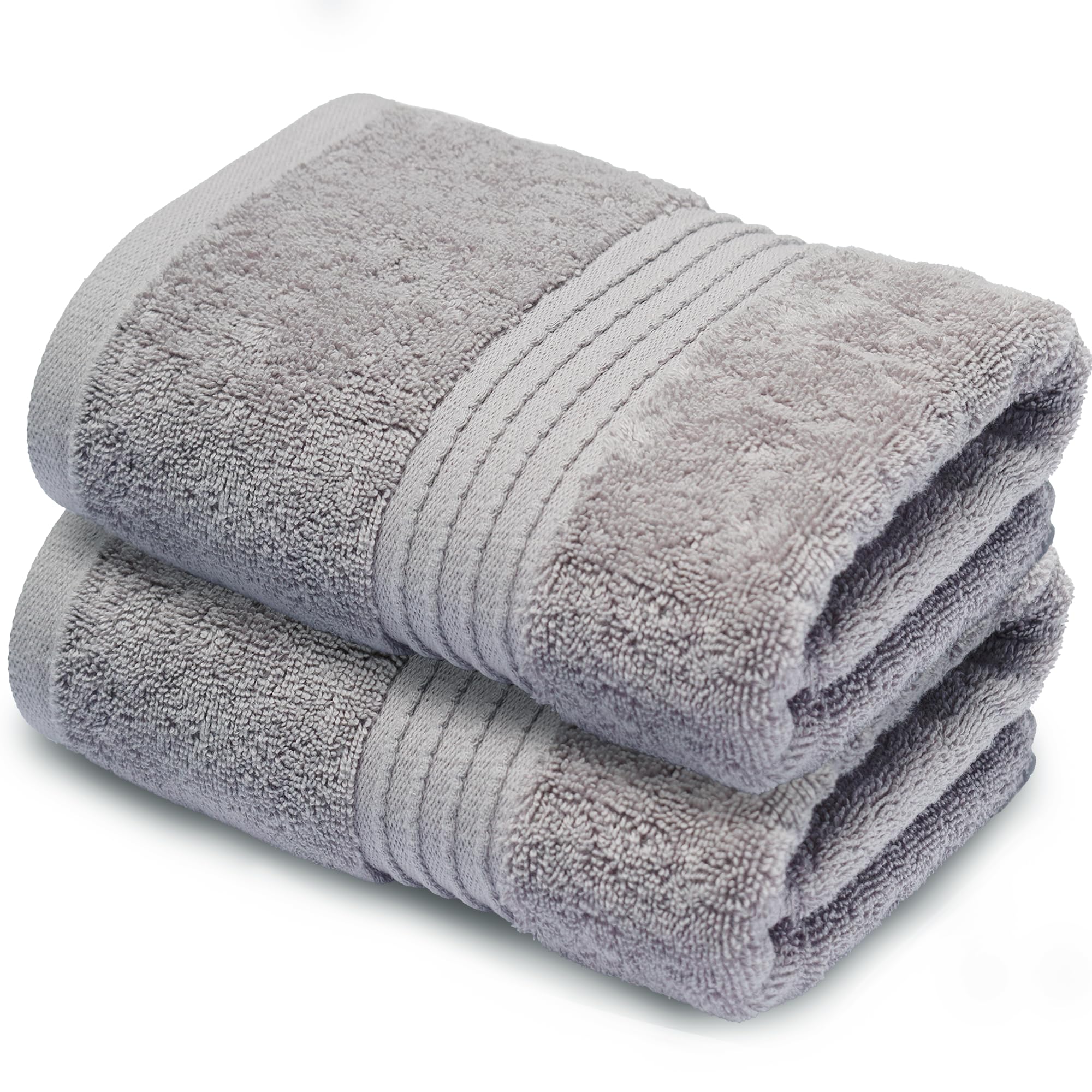 Makooz Premium 700 GSM Hand Towels for Bathroom 2 Pack, 100% Natural Zero Twist Egyptian Cotton- Luxurious Ultra Soft