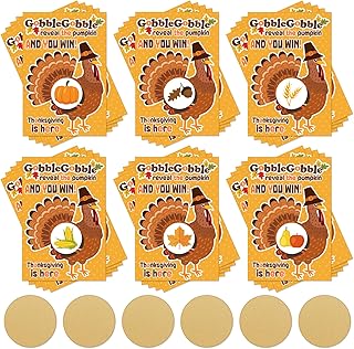 Henoyso 60 Set Happy Thanksgiving Scratch Off Game Cards Thanksgiving Turkey Fall Festival Party Game Activities for Adults 10 Winners 50 Loser Card Designs for Family Group Fun Dinner Activities