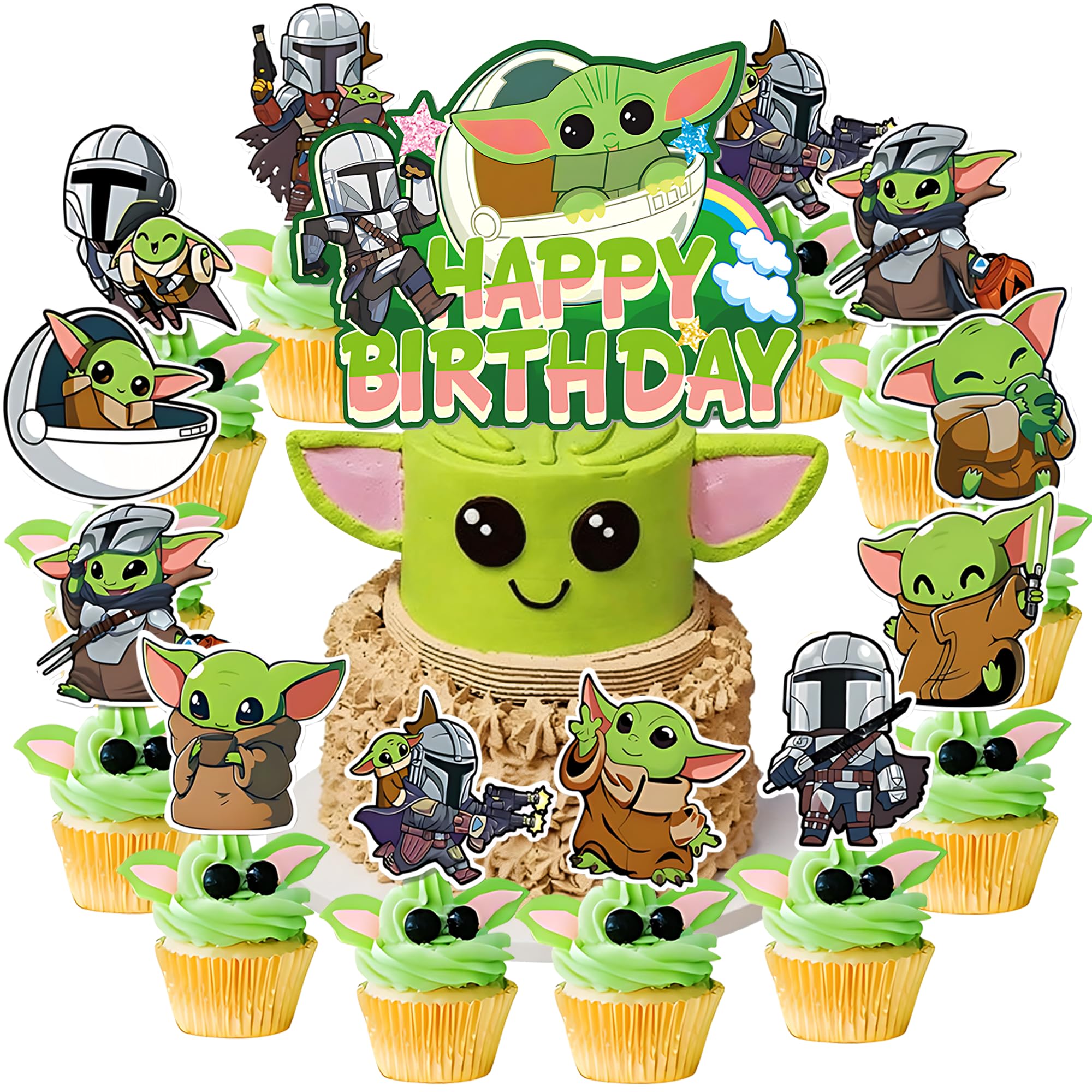 Photo 1 of SAGLAU Alien War Cake Decorations Set