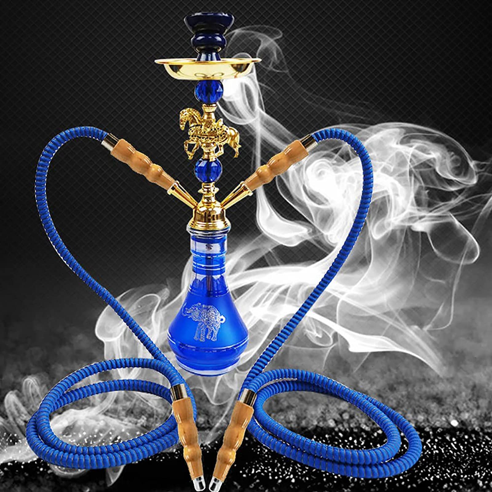 Set Combinato 2 Tubi Shisha Set Narghilè Set Doppio Tubo In Vetro Medio Accessori Per Narghilè Artigianato Squisito Decorazione Domestica Utensili Per Fumatori