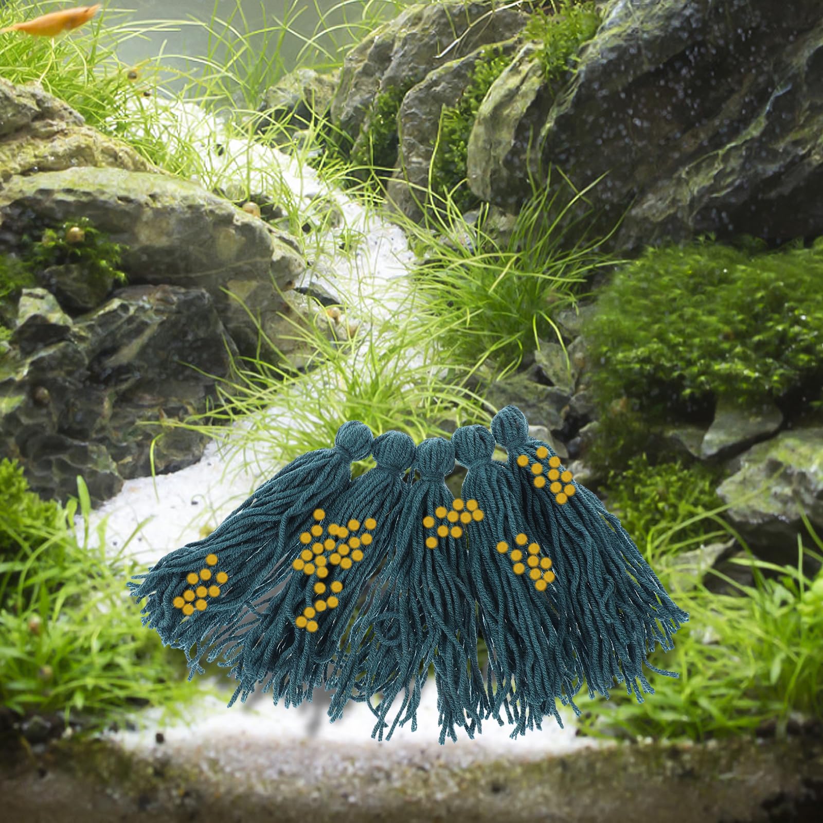 Kisangel Fish Spawning Mop for Aquarium Breeding Floating Angelfish and Shrimp Breeding Mops for Fish Tank Egg Laying and Natural Habitat Decoration - Image 2
