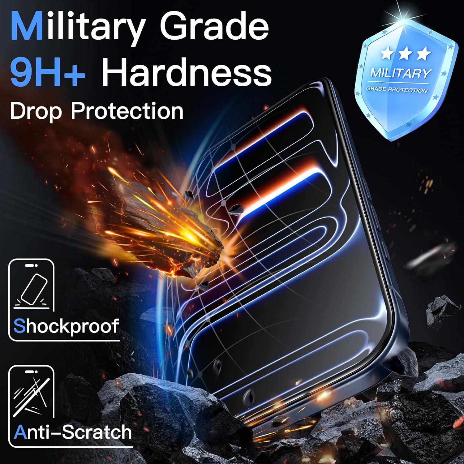 JETech Anti-Reflective 9H+ Screen Protector for iPhone 17 Pro, 2-Pack