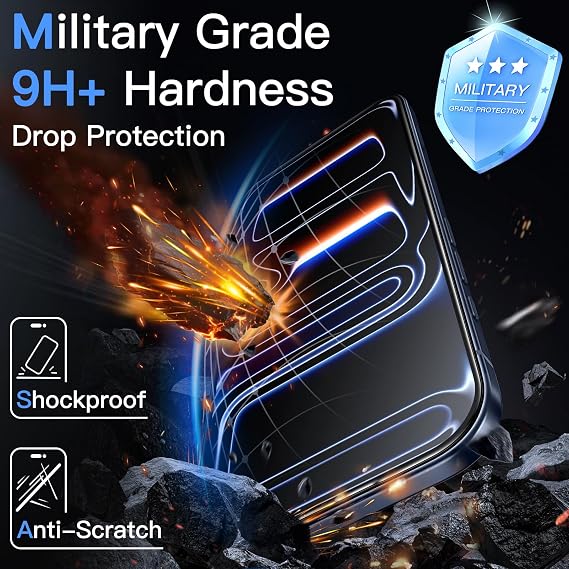 JETech Anti-Reflective 9H+ Screen Protector for iPhone 17 Pro, 2-Pack