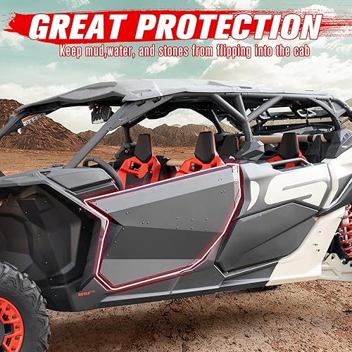 Miniatura 3 de A & UTV PRO Puertas traseras completas de aluminio para Can-Am Maverick X3 y MAX 2017-2023 todos los modelos, paneles de puerta trasera de alta