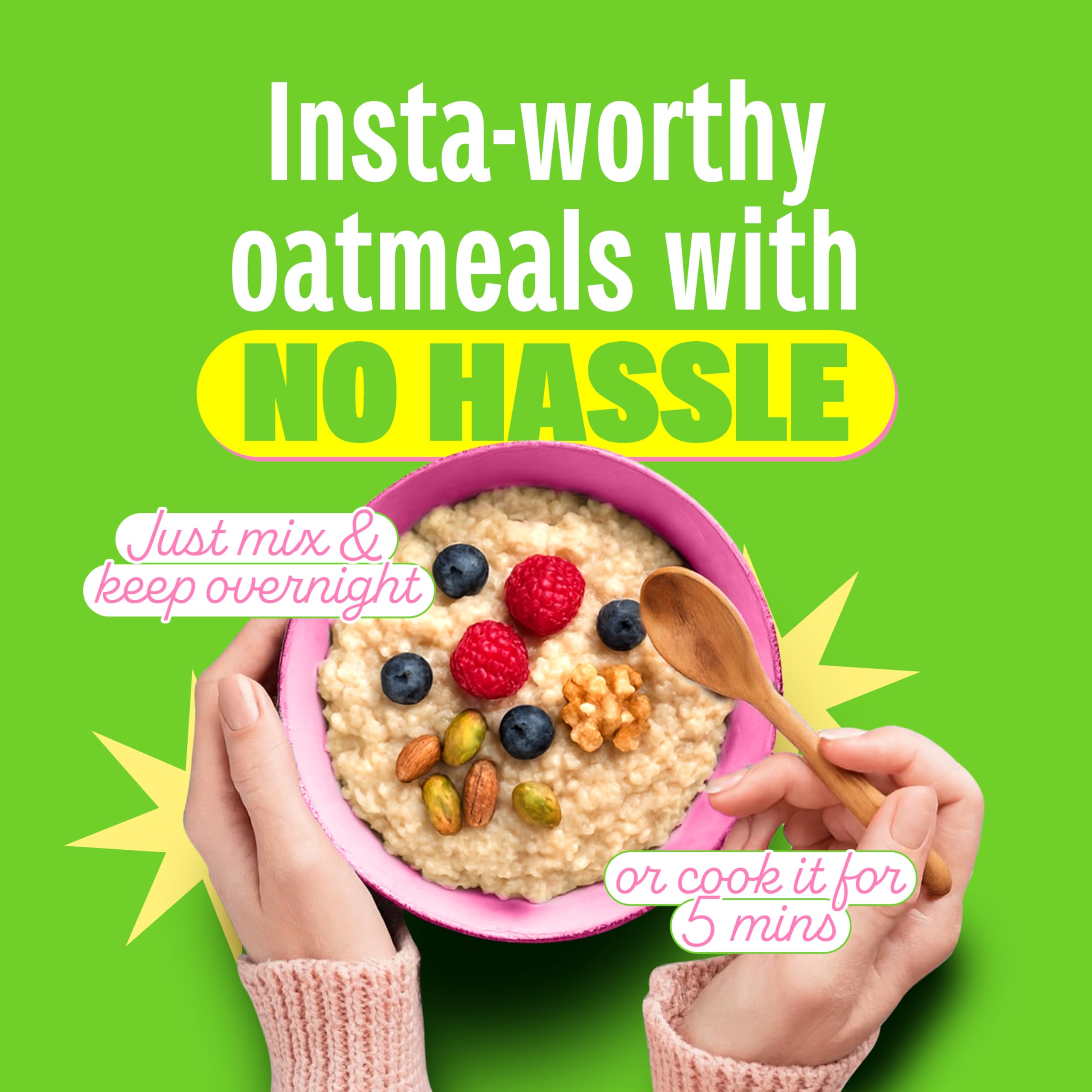 Yogabar 26g High Protein Oats 1kg , Kesar Pista Kulfi - Breakfast Cereal with Wholegrains, 26% Protein & No added sugar - Oats High Protein for Gym & Weight Management - Premium Protein Blend with Whey Protein Powder - with Goodness of Chia, Sunflower & Pumpkin Seeds & Probiotics for Absorption - Image 6 thumbnail
